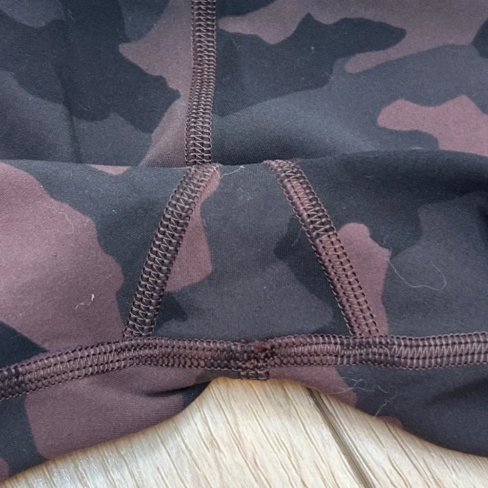 Lululemon Wunder Under High Rise Leggings Heritage 365 Camo Brown Multi Burgundy